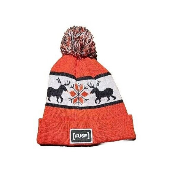 Fuse Stocking Cap Beanie Dear Pom Pom Orange - Picture 2 of 10